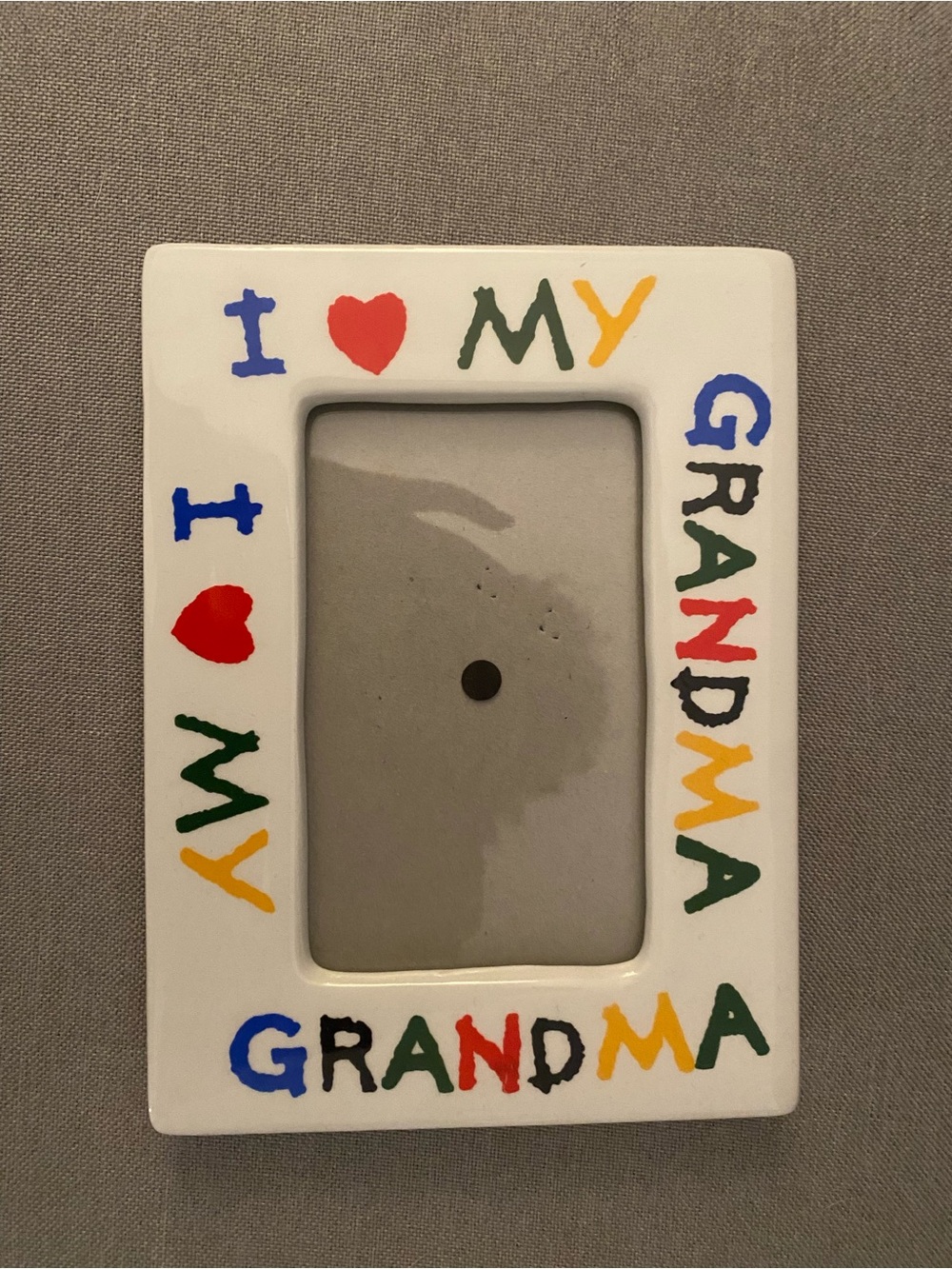 Vintage I Love My Grandma Colorful Ceramic Photo Frame